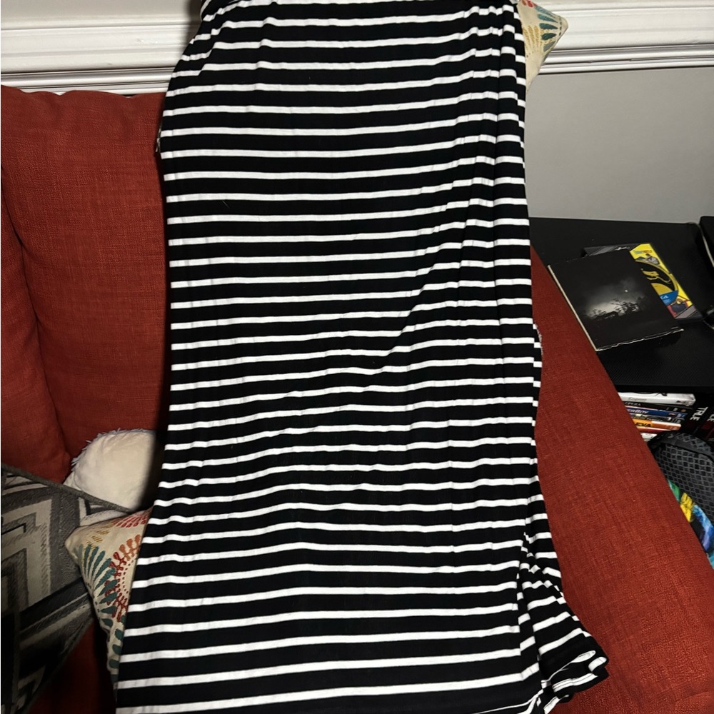 Black and White Striped Skirt